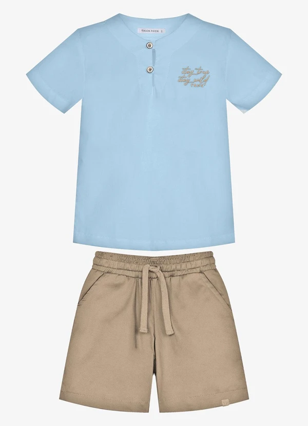 Trick Nick - Conjunto Infantil Camisa com Bermuda Azul