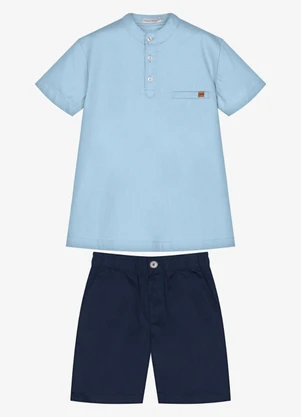 Trick Nick - Conjunto Infantil Camisa com Bermuda Azul - TRICK NICK