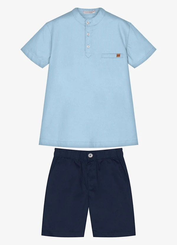 Trick Nick - Conjunto Infantil Camisa com Bermuda Azul