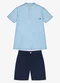 Trick Nick - Conjunto Infantil Camisa com Bermuda Azul - variação: Azul