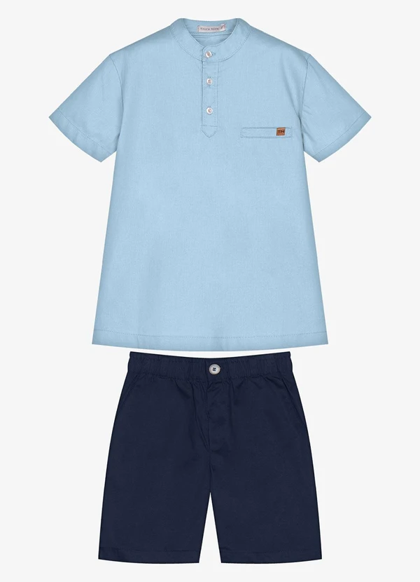 Trick Nick - Conjunto Infantil Camisa com Bermuda Azul