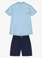 Trick Nick - Conjunto Infantil Camisa com Bermuda Bege - variação: Azul