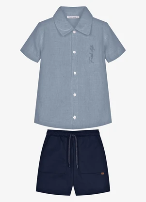Trick Nick - Conjunto Infantil Camisa com Bermuda Azul - TRICK NICK
