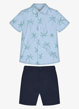 Trick Nick - Conjunto Infantil Camisa com Bermuda Azul - TRICK NICK