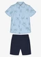 Trick Nick - Conjunto Infantil Camisa com Bermuda Azul - variação: Azul