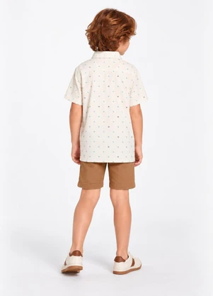 Trick Nick - Conjunto Infantil Camisa com Bermuda Bege - TRICK NICK