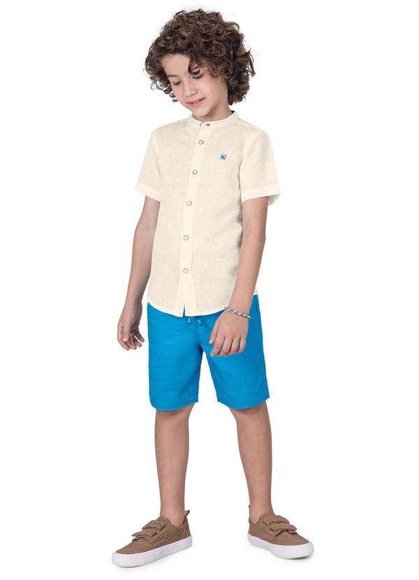 Trick Nick - Conjunto Infantil Camisa com Bermuda Bege