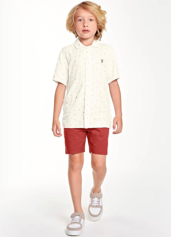 Trick Nick - Conjunto Infantil Camisa com Bermuda Bege