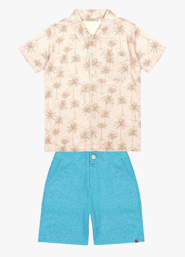 Trick Nick - Conjunto Infantil Camisa com Bermuda Bege