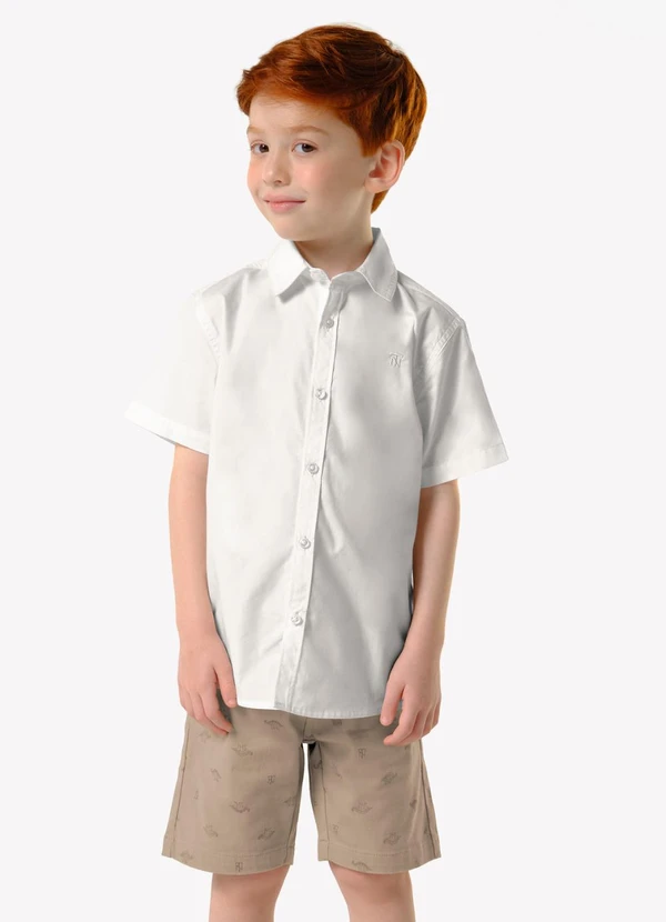 Trick Nick - Conjunto Infantil Camisa com Bermuda Bege