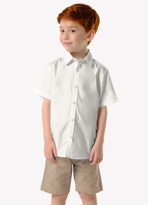 Trick Nick - Conjunto Infantil Camisa com Bermuda Bege - TRICK NICK