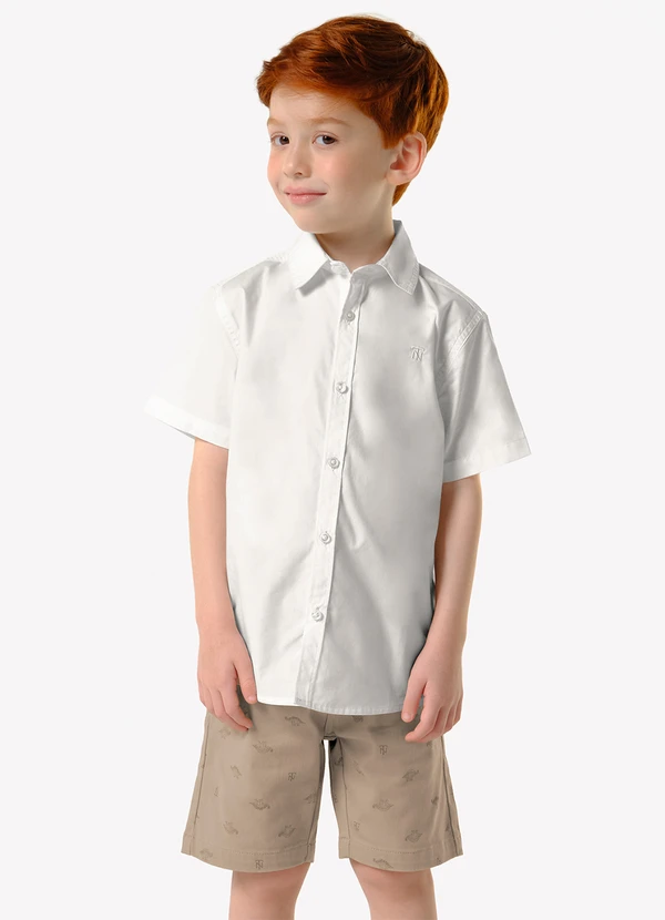 Trick Nick - Conjunto Infantil Camisa com Bermuda Bege