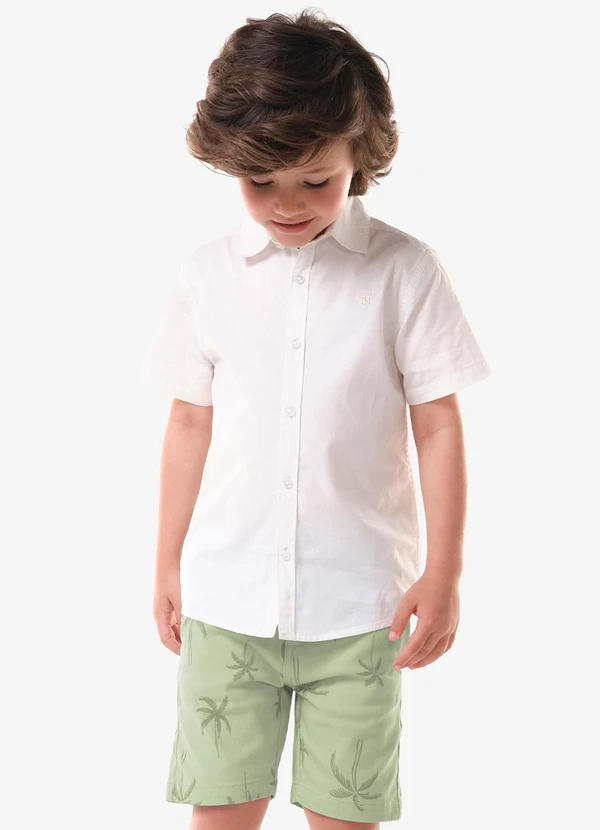 Trick Nick - Conjunto Infantil Camisa com Bermuda Bege
