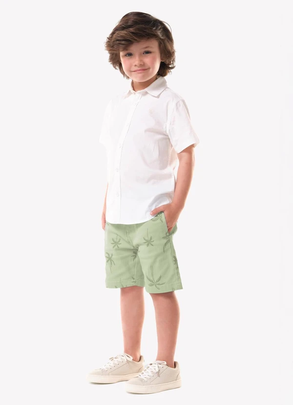 Trick Nick - Conjunto Infantil Camisa com Bermuda Bege