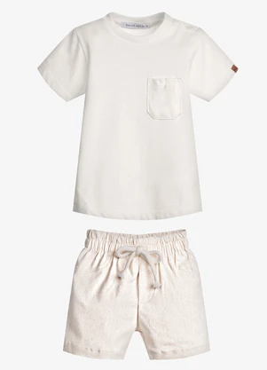 Trick Nick - Conjunto Infantil Camisa com Bermuda Bege - TRICK NICK
