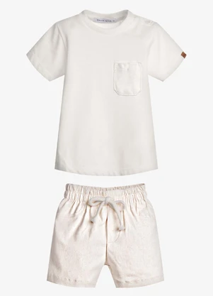 Trick Nick - Conjunto Infantil Camisa com Bermuda Bege - TRICK NICK
