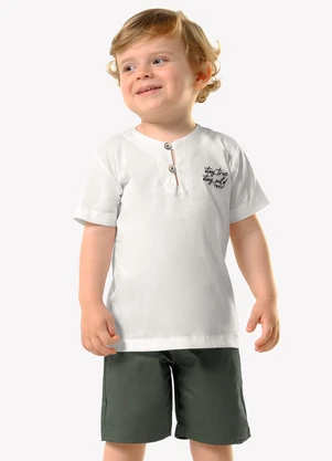 Trick Nick - Conjunto Infantil Camisa com Bermuda Bege - TRICK NICK