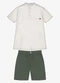 Trick Nick - Conjunto Infantil Camisa com Bermuda Azul - variação: Bege