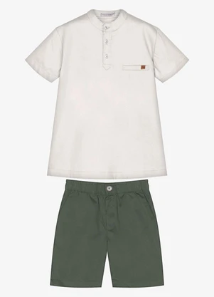 Trick Nick - Conjunto Infantil Camisa com Bermuda Bege - TRICK NICK