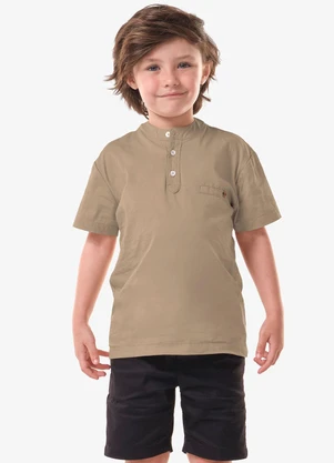 Trick Nick - Conjunto Infantil Camisa com Bermuda Bege - TRICK NICK