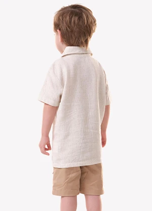 Trick Nick - Conjunto Infantil Camisa com Bermuda Bege - TRICK NICK