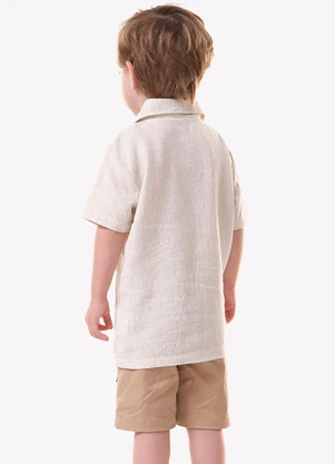 Trick Nick - Conjunto Infantil Camisa com Bermuda Bege - TRICK NICK