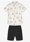 Trick Nick - Conjunto Infantil Camisa com Bermuda Verde - variação: Bege