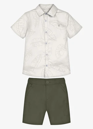 Trick Nick - Conjunto Infantil Camisa com Bermuda Bege - TRICK NICK
