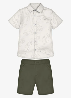 Trick Nick - Conjunto Infantil Camisa com Bermuda Bege - TRICK NICK