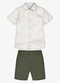 Trick Nick - Conjunto Infantil Camisa com Bermuda Bege - variação: Bege