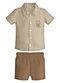 Trick Nick - Conjunto Infantil Camisa com Bermuda Marrom - variação: Marrom