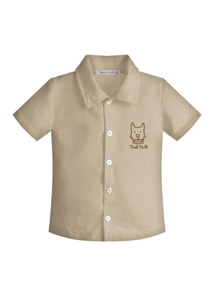 Trick Nick - Conjunto Infantil Camisa com Bermuda Marrom - TRICK NICK