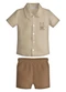 Trick Nick - Conjunto Infantil Camisa com Bermuda Amarelo - variação: Marrom