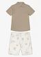 Trick Nick - Conjunto Infantil Camisa com Bermuda Marrom - variação: Marrom