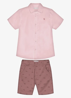 Trick Nick - Conjunto Infantil Camisa com Bermuda Rosa - TRICK NICK