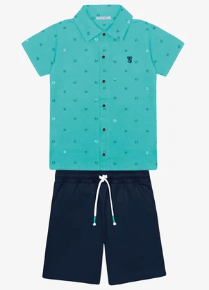 Trick Nick - Conjunto Infantil Camisa com Bermuda Verde - TRICK NICK