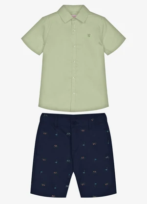 Trick Nick - Conjunto Infantil Camisa com Bermuda Verde - TRICK NICK