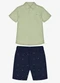 Trick Nick - Conjunto Infantil Camisa com Bermuda Rosa - variação: Verde