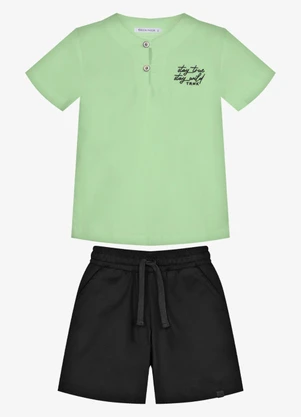 Trick Nick - Conjunto Infantil Camisa com Bermuda Verde - TRICK NICK