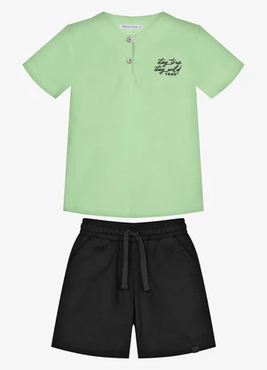 Trick Nick - Conjunto Infantil Camisa com Bermuda Verde - TRICK NICK