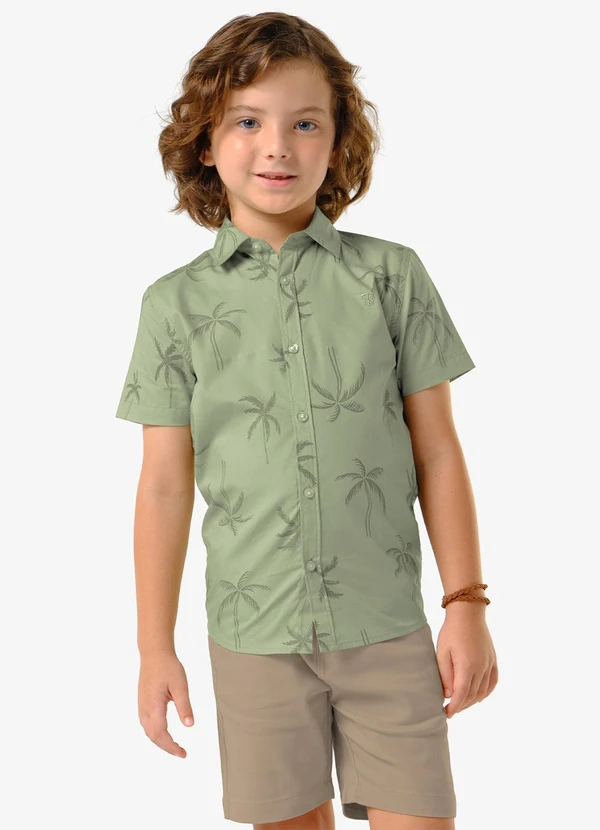 Trick Nick - Conjunto Infantil Camisa com Bermuda Verde