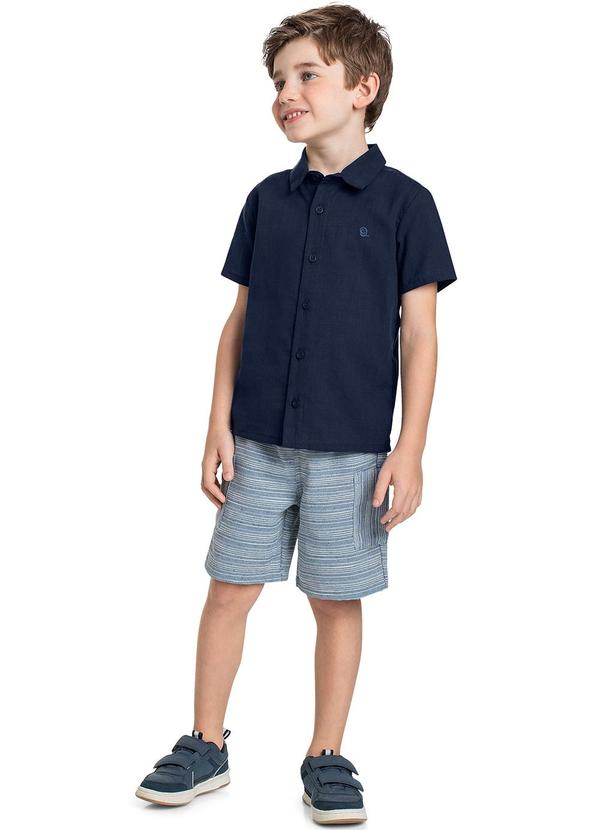 Quimby Conjunto Infantil Camisa e Bermuda Azul
