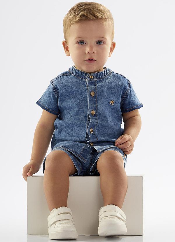 Up Baby - Conjunto Infantil Camisa e Bermuda Azul