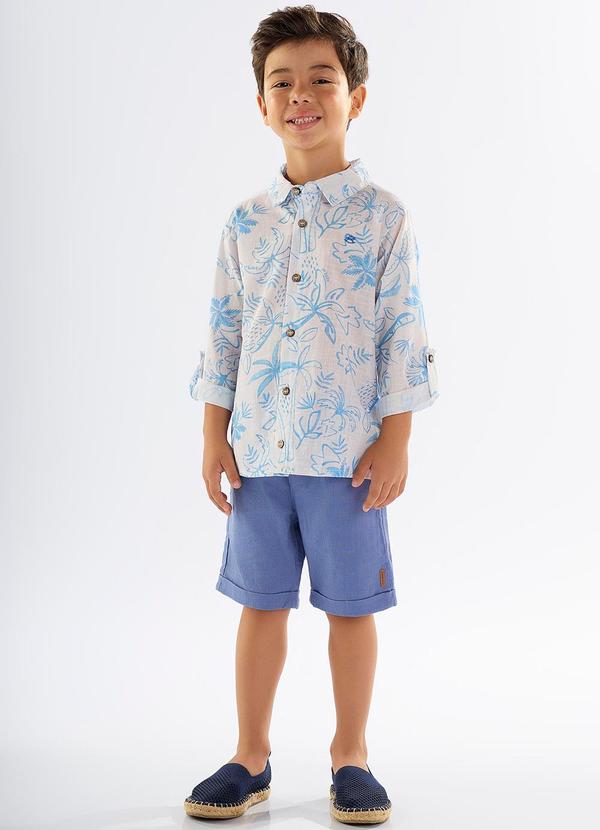 Up Baby - Conjunto Infantil Camisa e Bermuda Bege