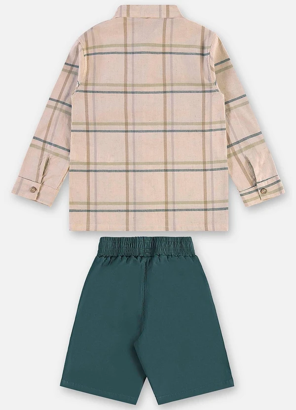 Up Baby - Conjunto Infantil Camisa e Bermuda Bege 3
