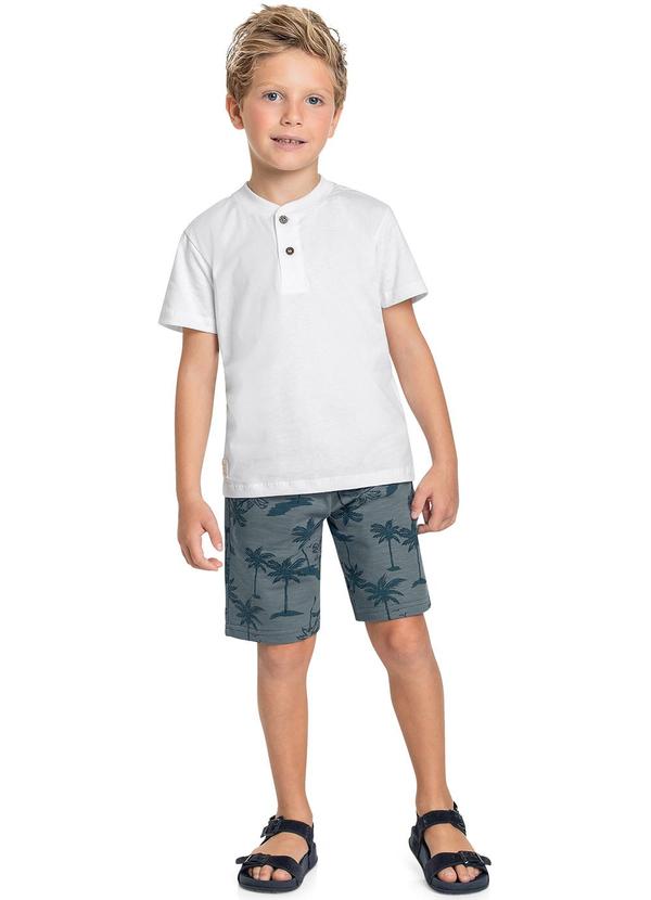 Quimby - Conjunto Infantil Camisa e Bermuda Branco