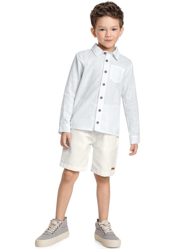Quimby - Conjunto Infantil Camisa e Bermuda Branco