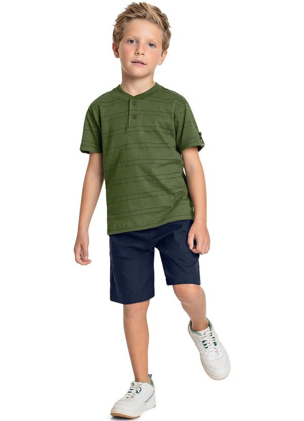 Quimby - Conjunto Infantil Camisa e Bermuda Verde
