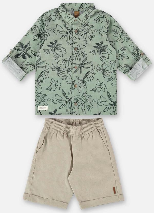 Up Baby - Conjunto Infantil Camisa e Bermuda Verde 2