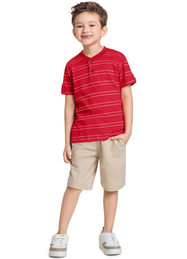 Quimby - Conjunto Infantil Camisa e Bermuda Vermelho 1